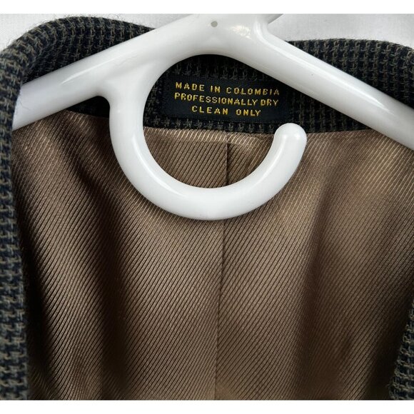 Oscar de la Renta Men’s Wool Houndstooth Blazer Sports Coat - 40R - Green - Picture 9 of 14